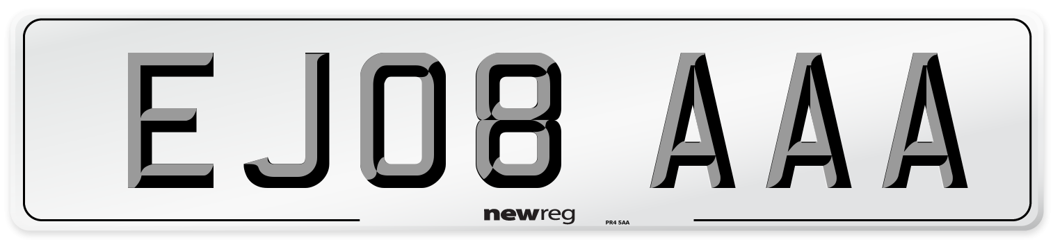 EJ08 AAA Number Plate from New Reg